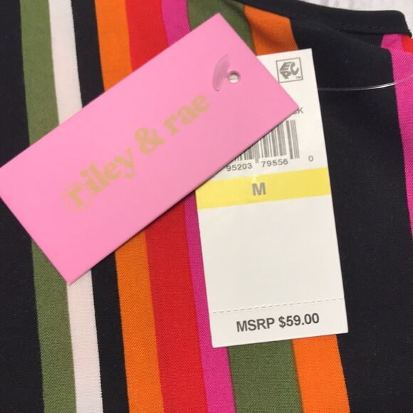 Riley & Rae Clown Striped Peplum Sleeveless Top Sz. M KIdcore - Picture 8 of 12